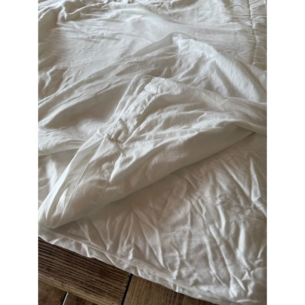 Design Within Reach Duvet Cover Full/Queen White Cotton Sateen Made in Italy